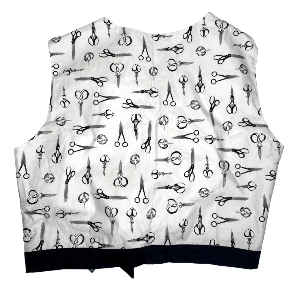 Hemet Stylist at Heart Scissor Top Pin-Up Novelty Print Sz 3x NWT - Picture 3 of 10
